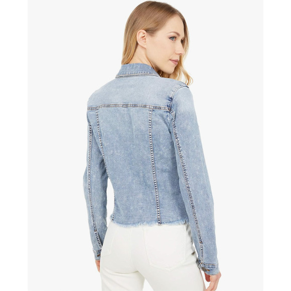 KUT FROM THE KLOTH NWT Kara Denim Jean Jacket in Medium Standard Wash// XS - Picture 3 of 13